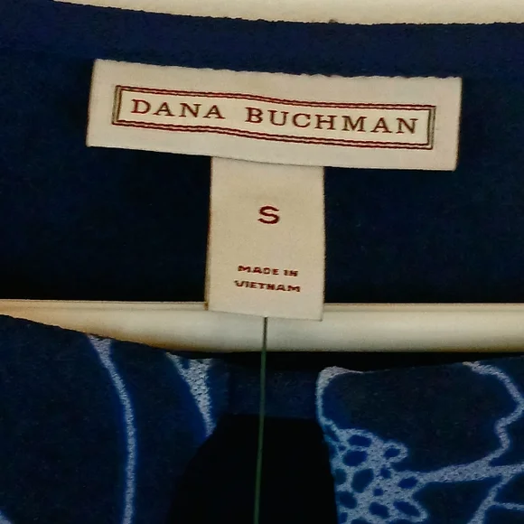 NWT~DANA BUCHMAN~ Blue Floral Dress - Picture 3 of 9